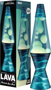 The Original Lava Lamp 145 Night Swim Classic Liquid Motion Lamp White Wax and Blue Liquid Item 2095 Amazon Exclusive