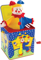 Jester Jack in the Box Classic Childrens Musical Toy Colorful and Durable Tin Box with Silly Jester Plush Age 18 months and Up