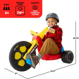 Big Wheel Chopper BWCHP Low Riding Tricycle with Adjustable Seat for Growing Child up to 70 lbs Original Classic Bike Ages 3 and Up