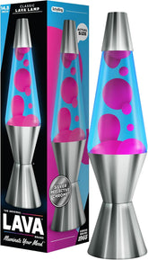 The Original Lava Lamp 145 Techno Chrome Classic Liquid Motion Lamp Pink Lava and Blue Liquid Item 2097 Amazon Exclusive