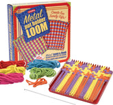 Metal Pot Holder Loom Kit Classic Durable Weaving Frame to Make Pot Holders Includes Loom Hook Instructions and 80 Colorful Cotton Loops Ages 5 and Up