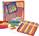 Metal Pot Holder Loom Kit Classic Durable Weaving Frame to Make Pot Holders Includes Loom Hook Instructions and 80 Colorful Cotton Loops Ages 5 and Up