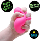 NeeDoh Nice Cube Glow Squeeze Toy with a Super Solid Squish Glows in The Dark 225 Cube Color May Vary Pack of 1