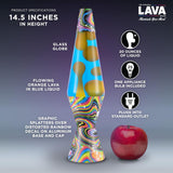 Lava The Original Lamp 145 Splattered Distortion Classic Liquid Motion Lamp Orange Wax and Blue Liquid Item 2427 Amazon Exclusive