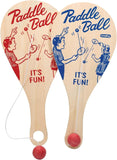 Paddle Ball Classic Game Made with Real Wood Ages 5 and Up One Piece