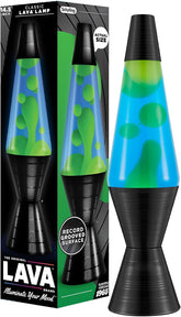 Lava The Original Lamp 145 Vinyl Record Grooved Base Classic Liquid Motion Lamp Yellow and Blue Liquid Item 2020 Amazon Exclusive