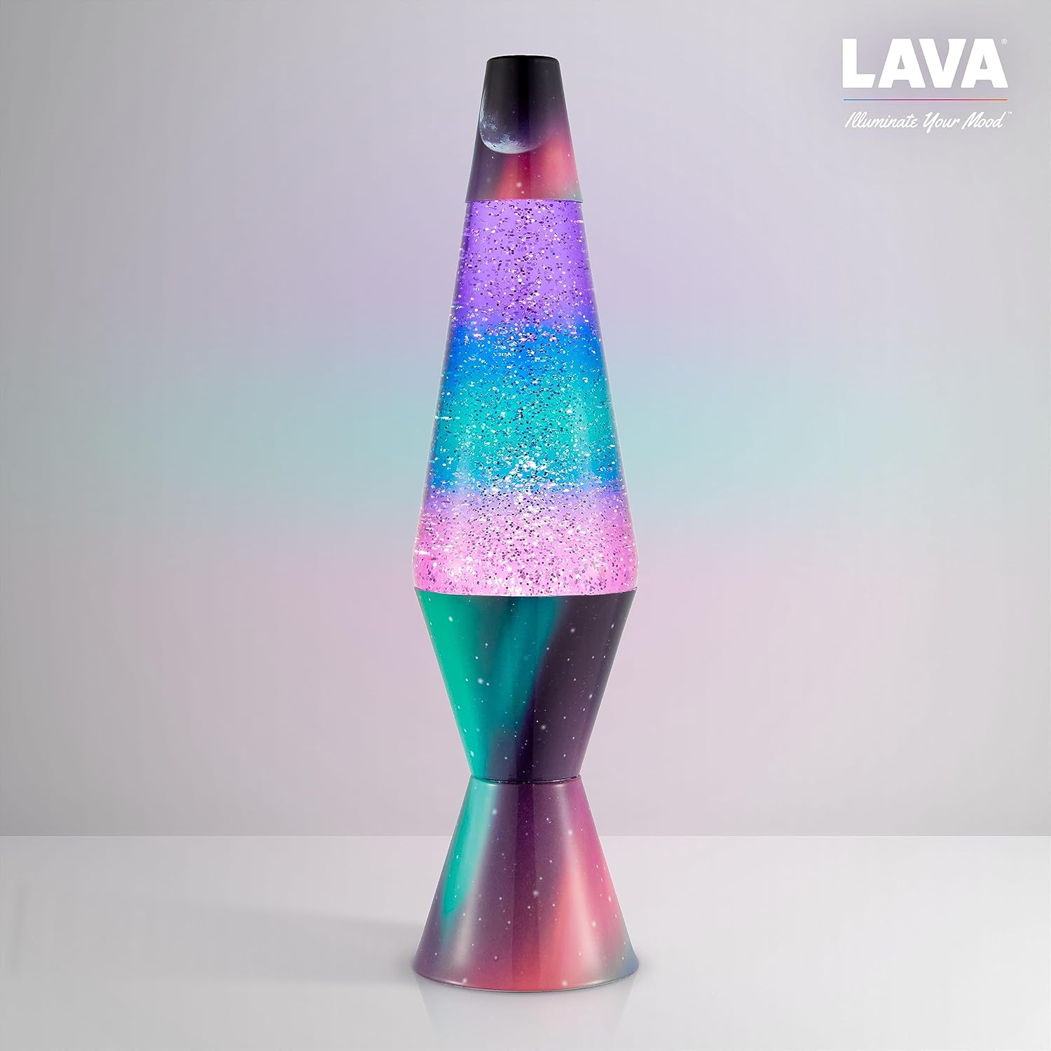 Lava Lamp 145 Polar Glimmer The Original Motion Light Silver Glitter Multicolor Base and Globe Item 2048 Amazon Exclusive