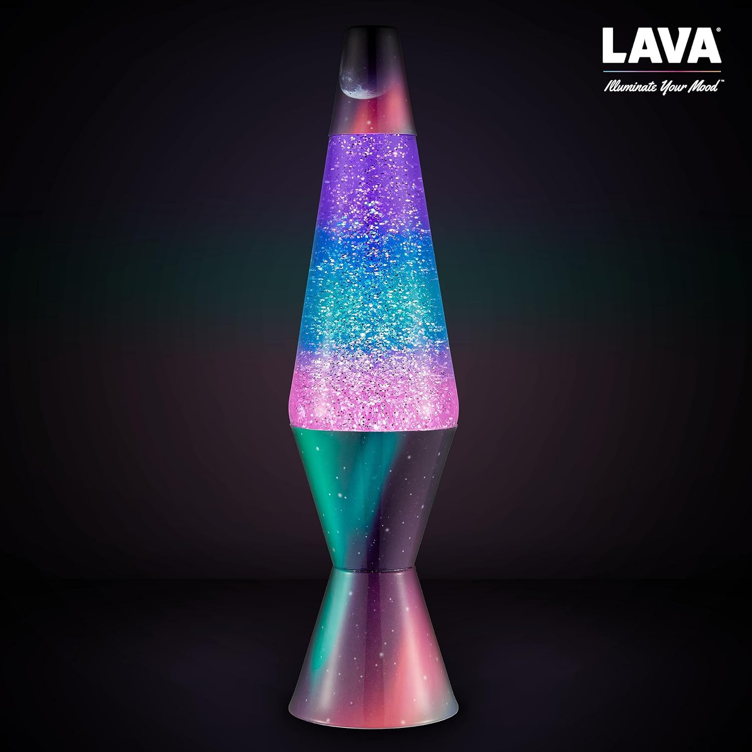 Lava Lamp 145 Polar Glimmer The Original Motion Light Silver Glitter Multicolor Base and Globe Item 2048 Amazon Exclusive