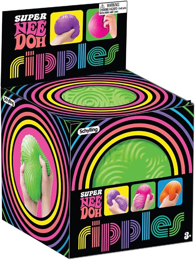 Ripples Super NeeDoh Surprise Style 1 425 Toy in Assorted Neon Colors Textures Doh Filled Stress Reliever Squish Squeeze Pull