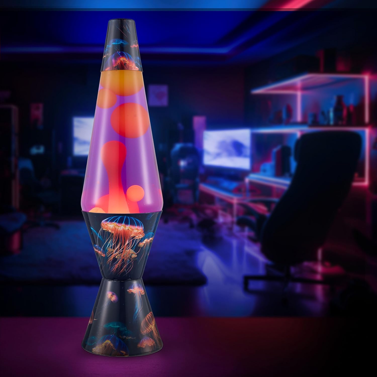 Lava The Original Lamp 145 Luminous Jelly Fish Classic Liquid Motion Lamp Yellow Wax and Purple Liquid Item 2424 Amazon Exclusive