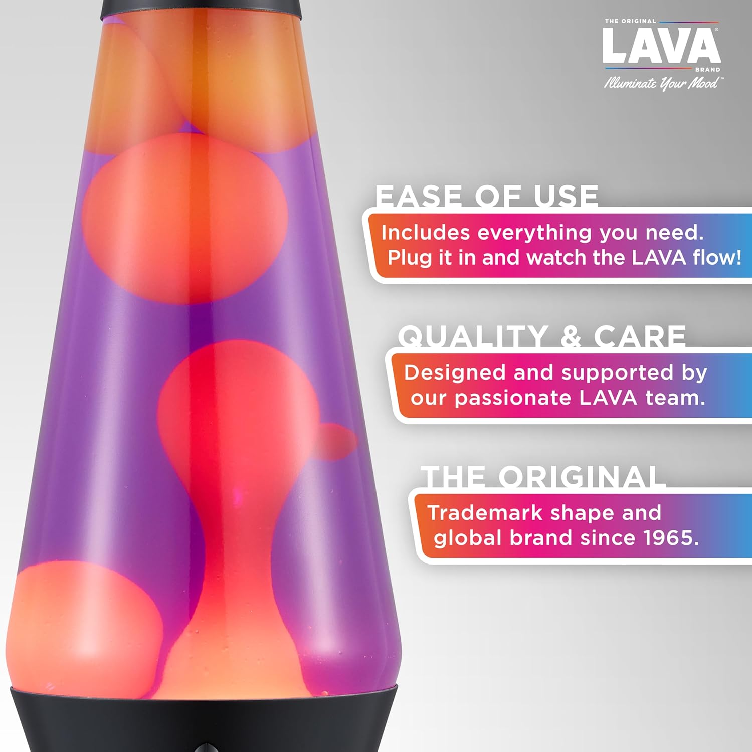 Lava The Original Lamp 145 Evenfall Retro Rocket Liquid Motion Lamp Yellow Wax and Purple Liquid Item 2391 Amazon Exclusive