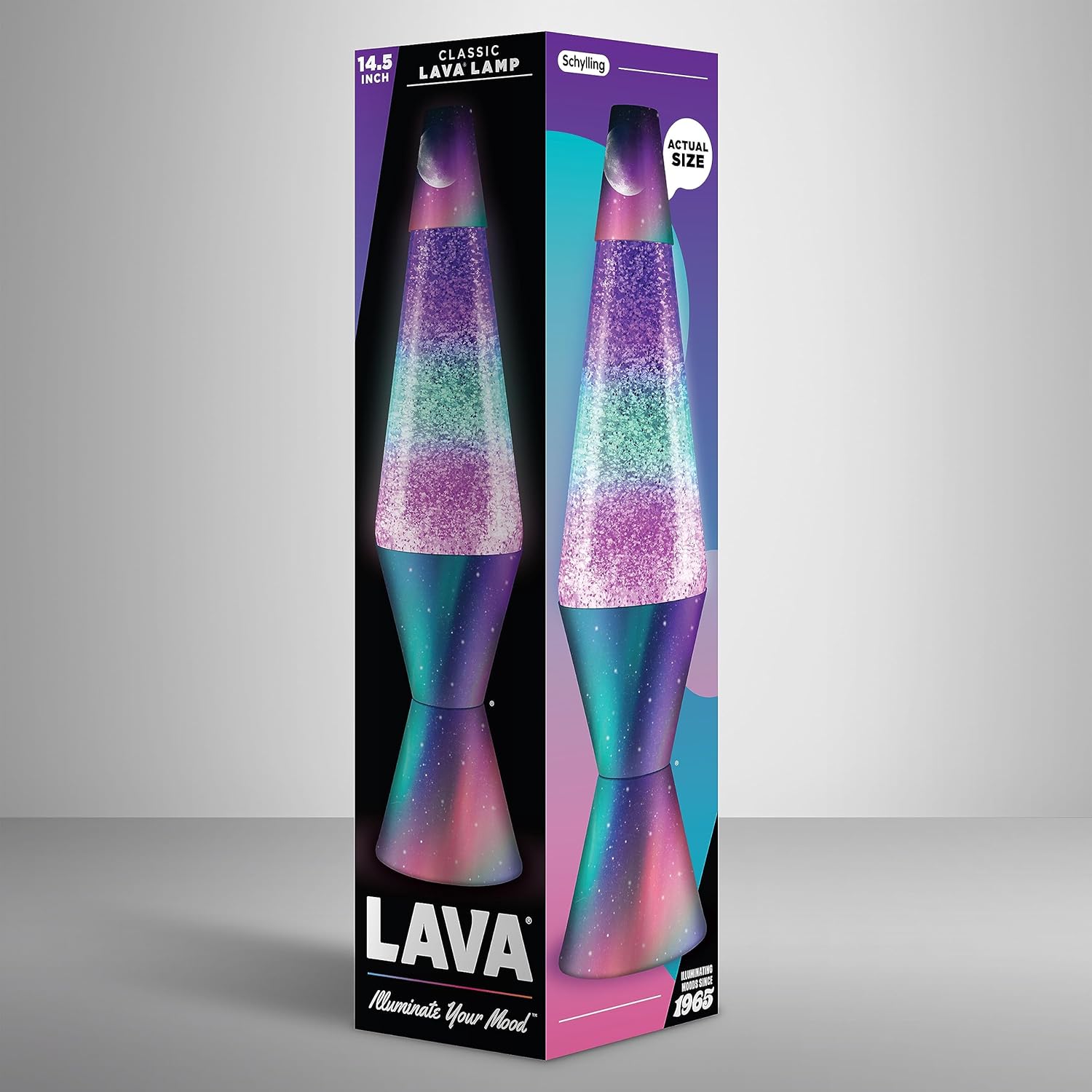 Lava Lamp 145 Polar Glimmer The Original Motion Light Silver Glitter Multicolor Base and Globe Item 2048 Amazon Exclusive