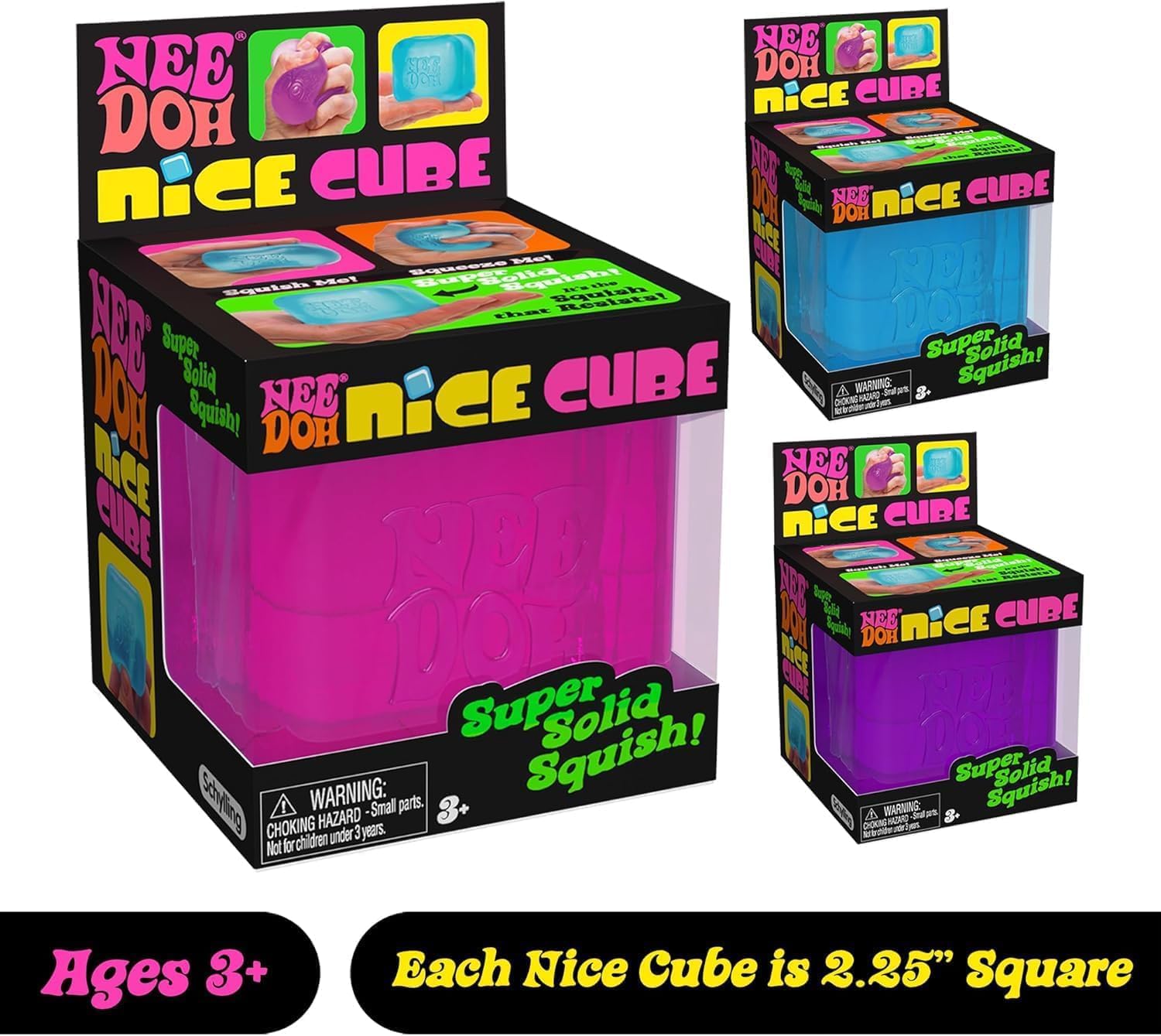 NeeDoh Nice Cube Sensory Squeeze Toy with Super Solid Squish 225 Cube