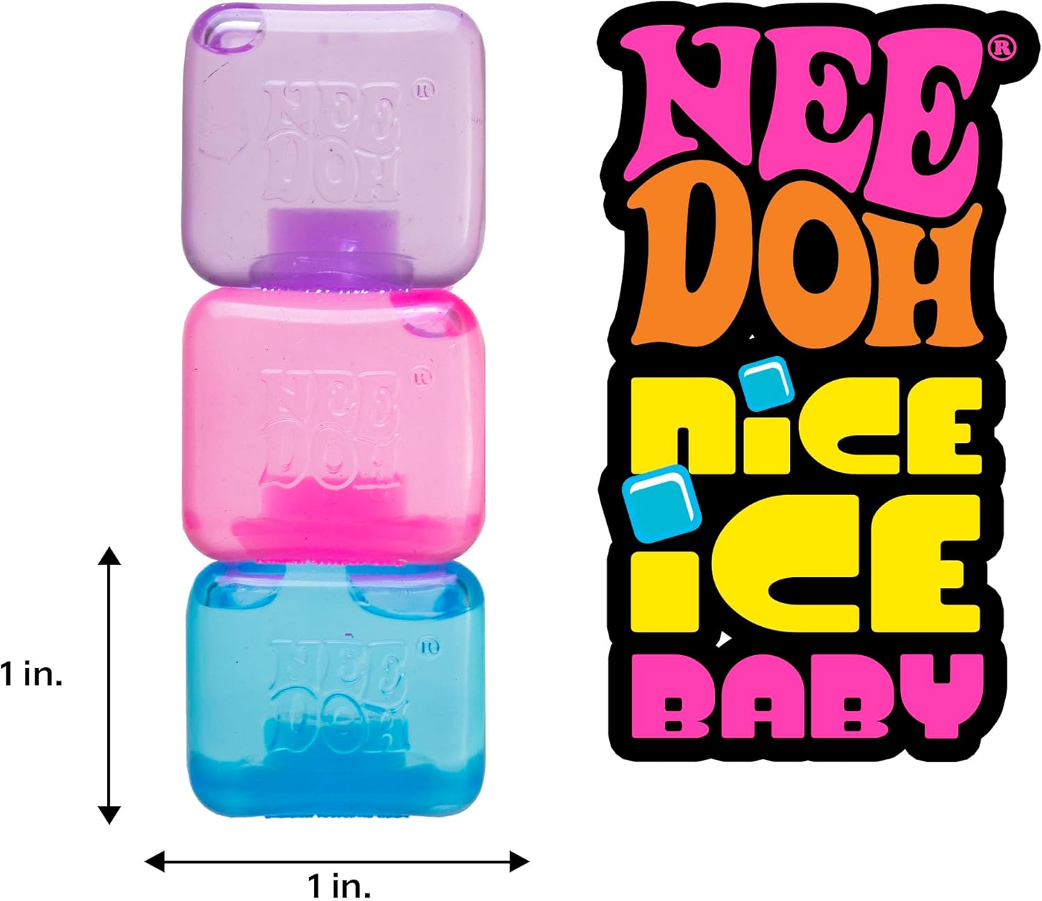 NeeDoh Nice Ice Baby 4 Pack Sensory Squeeze Toy 15 Cube Colors May Vary
