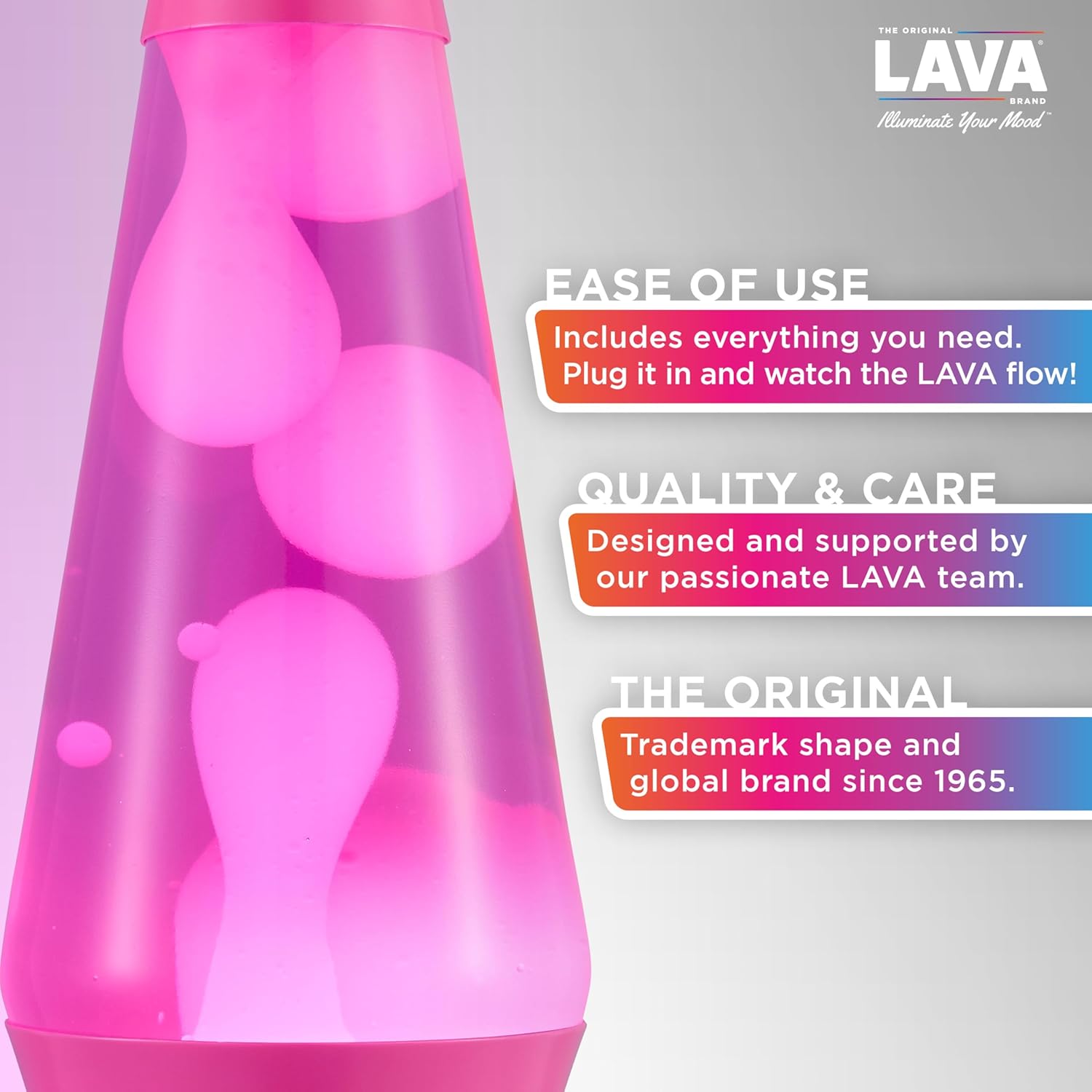 Lava The Original Lamp New 145 Wild Pink Classic Liquid Motion Lamp White Wax and Pink Liquid Item 2361 Amazon Exclusive