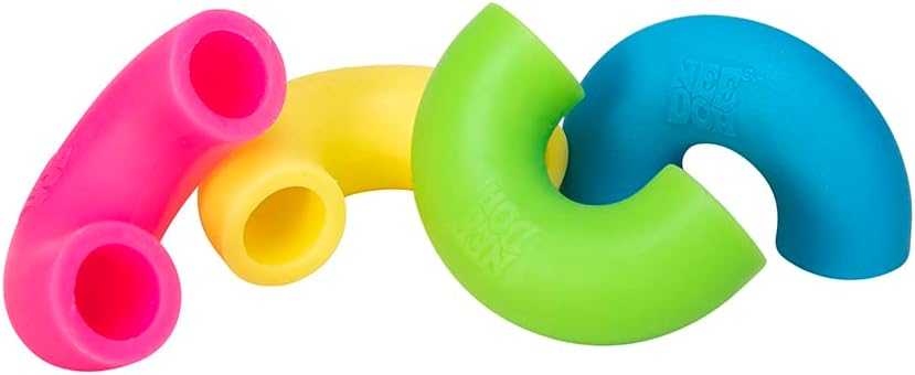 NeeDoh Mac N Squeeze Sensory Squeeze Toy Contains 4 Squishy Noodles 3 Wide Color May Vary Pack of 1
