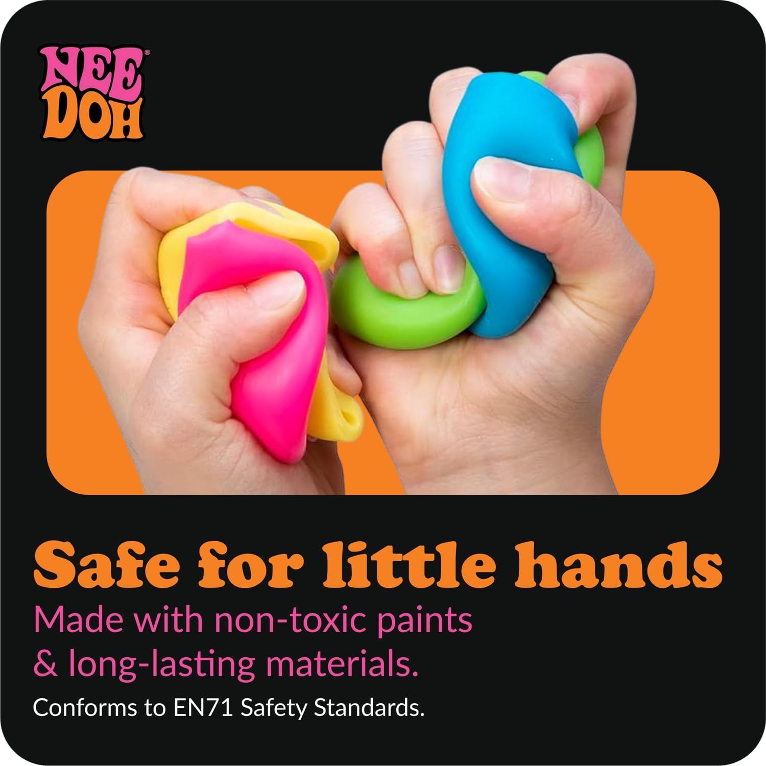 NeeDoh Mac N Squeeze Sensory Squeeze Toy Contains 4 Squishy Noodles 3 Wide Color May Vary Pack of 1