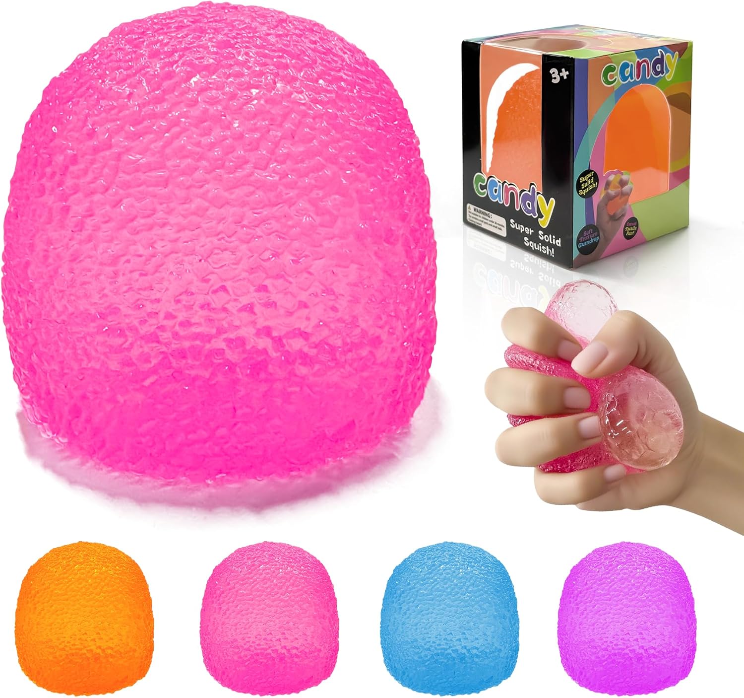Squishy Fidget Toys Stress for Kids and Adults Super Solid Squeeze Ball Sensory for Stress Relief Birthday Easter Basket Stuffers and Party FavorsPink