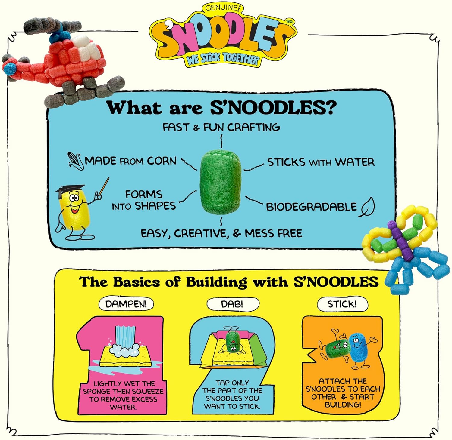 SNoodles Creative Building Craft Kit Just Add Water Ages 4 and Up One Kit