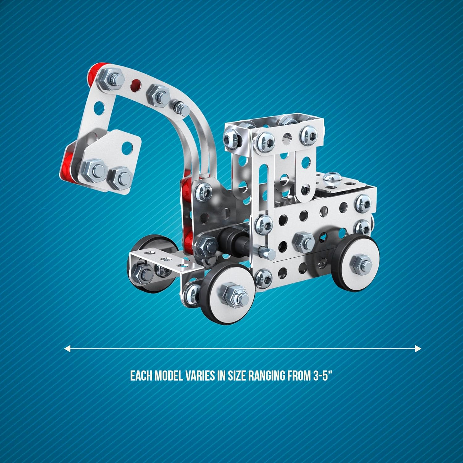 Steel Works Mechanical Multi Model Steel Building Set Includes 300 Pieces Tools and Instructions to Make 10 Different Models Ages 8 and Up