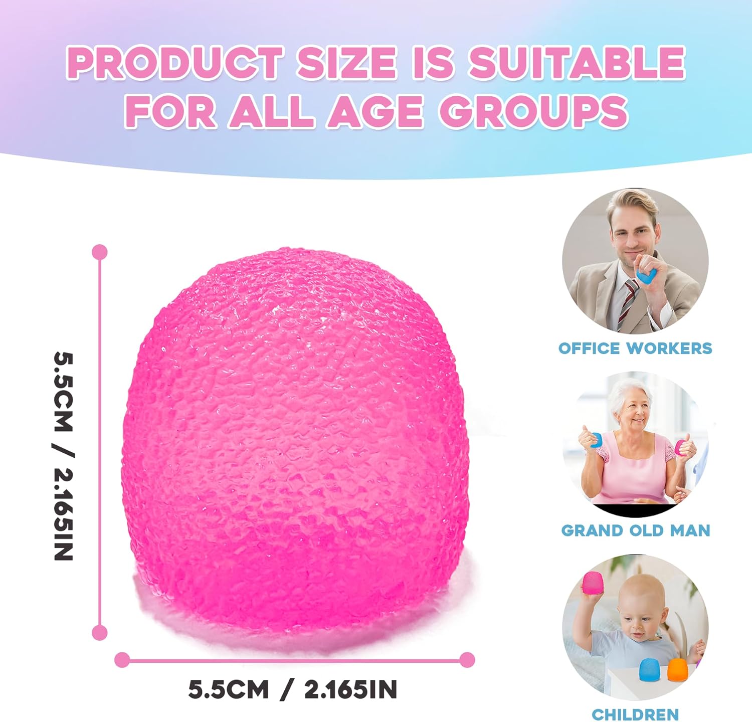 Squishy Fidget Toys Stress for Kids and Adults Super Solid Squeeze Ball Sensory for Stress Relief Birthday Easter Basket Stuffers and Party FavorsPink