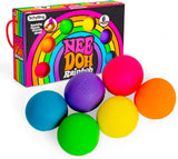 NeeDoh Rainboh Teenie Sensory Squeeze Toy Contains 6 Mini Groovy Globs 15 Wide Multicolored