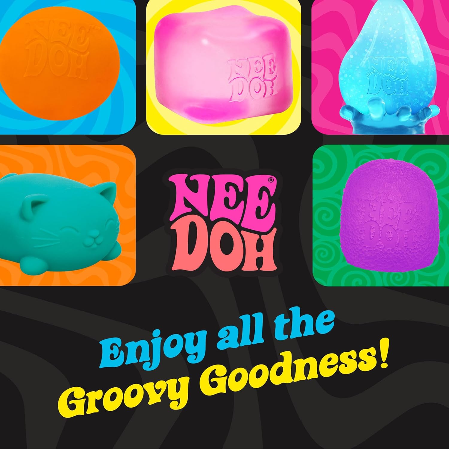 NeeDoh Nice Ice Baby Sensory Squeeze Toy Super Solid Squish 125 Wide Color May Vary Pack of 1