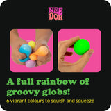 NeeDoh Rainboh Teenie Sensory Squeeze Toy Contains 6 Mini Groovy Globs 15 Wide Multicolored