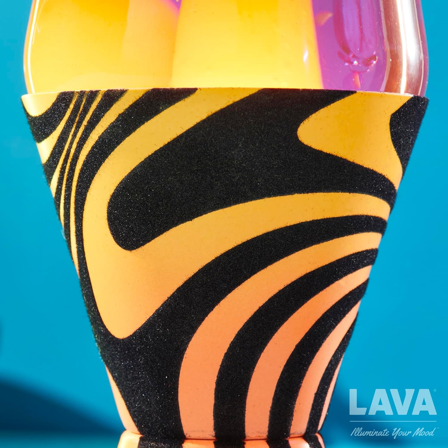 Lava Lamp 145 Groovy Gradient Flocked Base The Original Motion Light Yellow Wax and Purple Liquid Item 2015