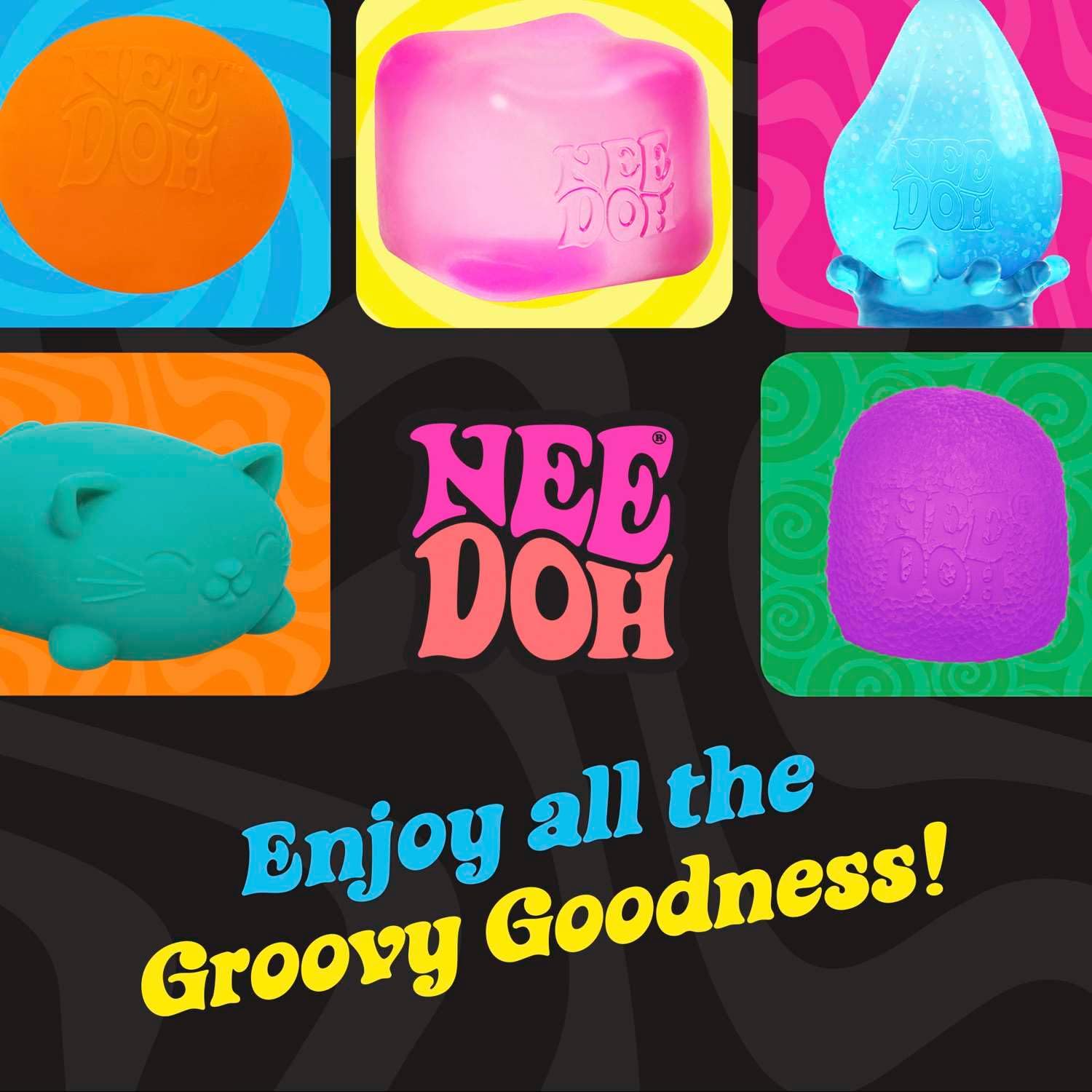 NeeDoh Nice Cube Glow Squeeze Toy with a Super Solid Squish Glows in The Dark 225 Cube Color May Vary Pack of 1