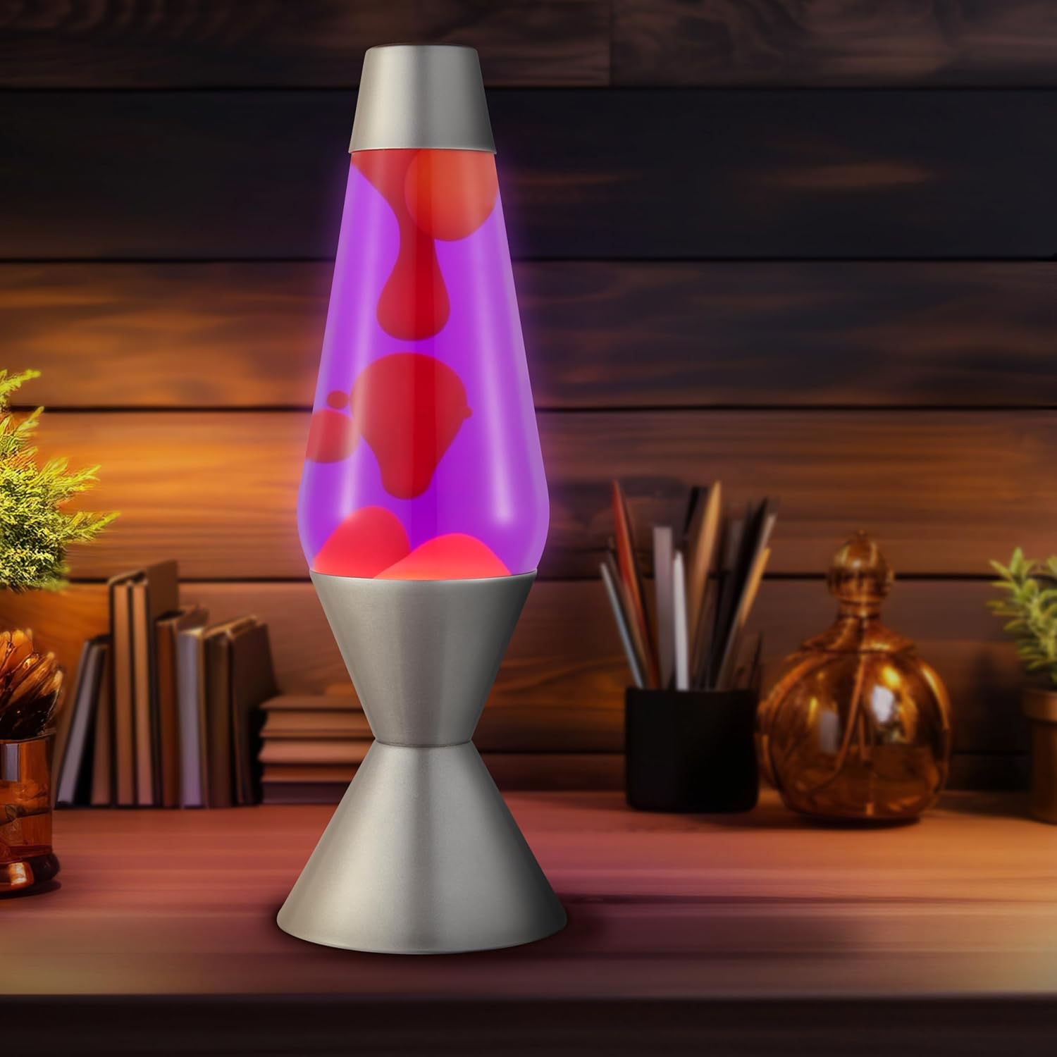 The Original Lava Lamp Large 52oz 163 Vivid Twilight Classic Liquid Motion Lamp Orange Lava and Purple Liquid Item 5119 Amazon Exclusive