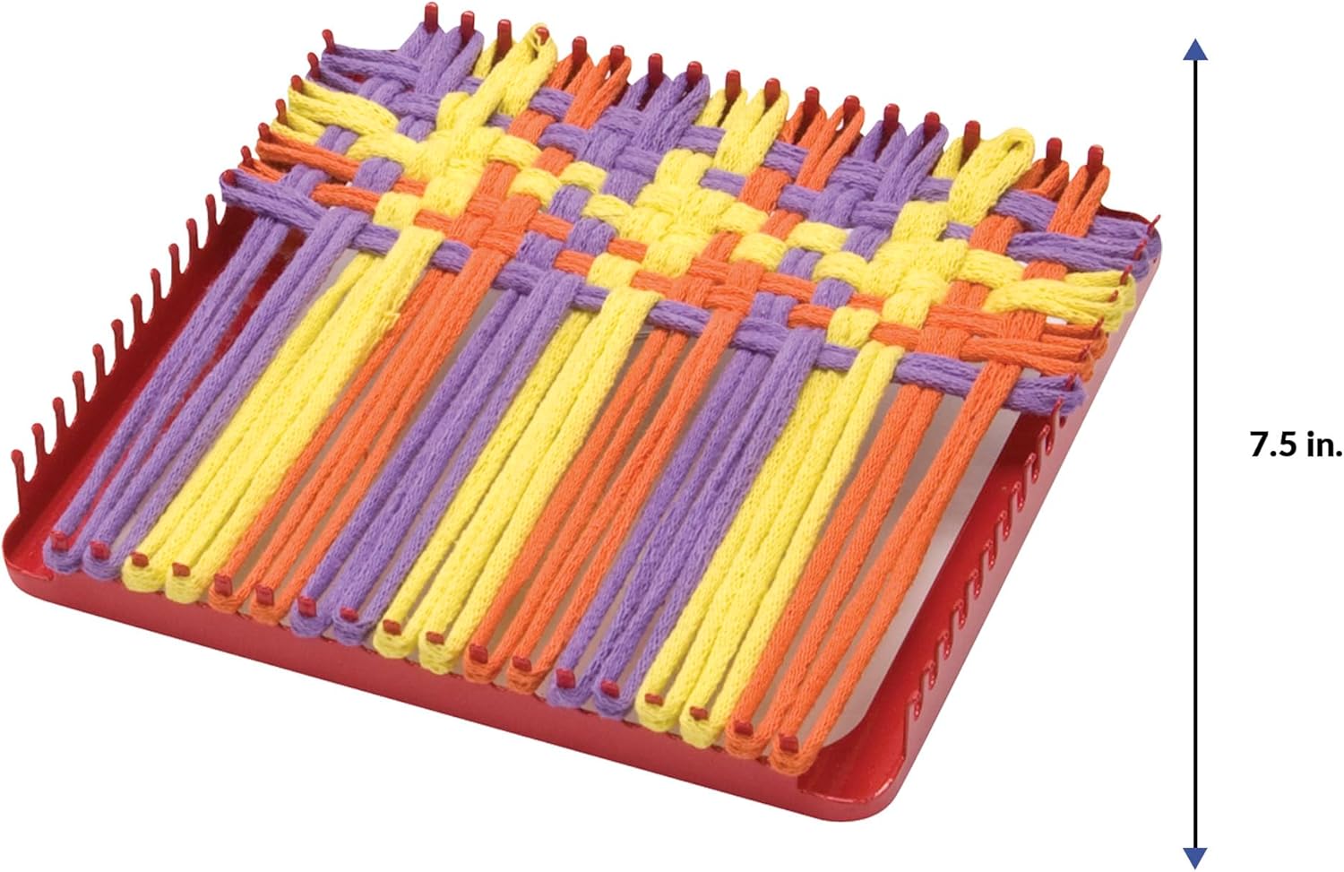 Metal Pot Holder Loom Kit Classic Durable Weaving Frame to Make Pot Holders Includes Loom Hook Instructions and 80 Colorful Cotton Loops Ages 5 and Up