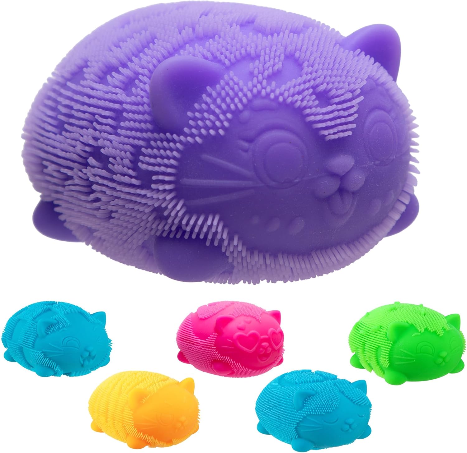 Needoh Wild Cats Fuzz Ball Sensory Squeeze Toy Colors May Vary