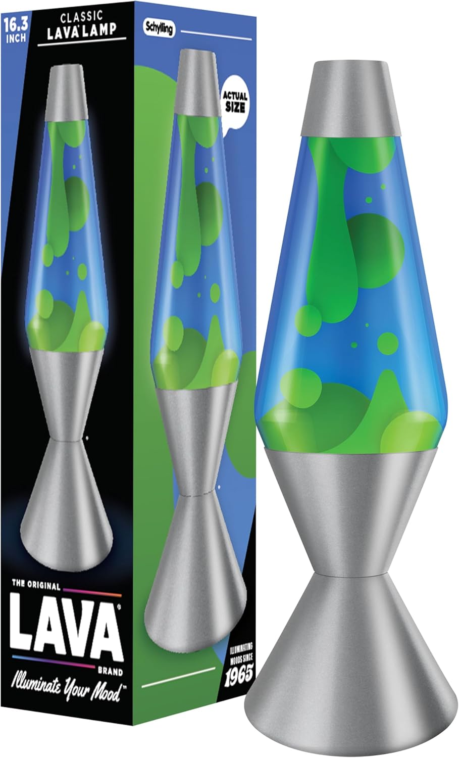 Lava The Original Lamp 163 Emerald Tide Classic Liquid Motion Lamp Yellow Wax and Blue Liquid Item 5139 Amazon Exclusive