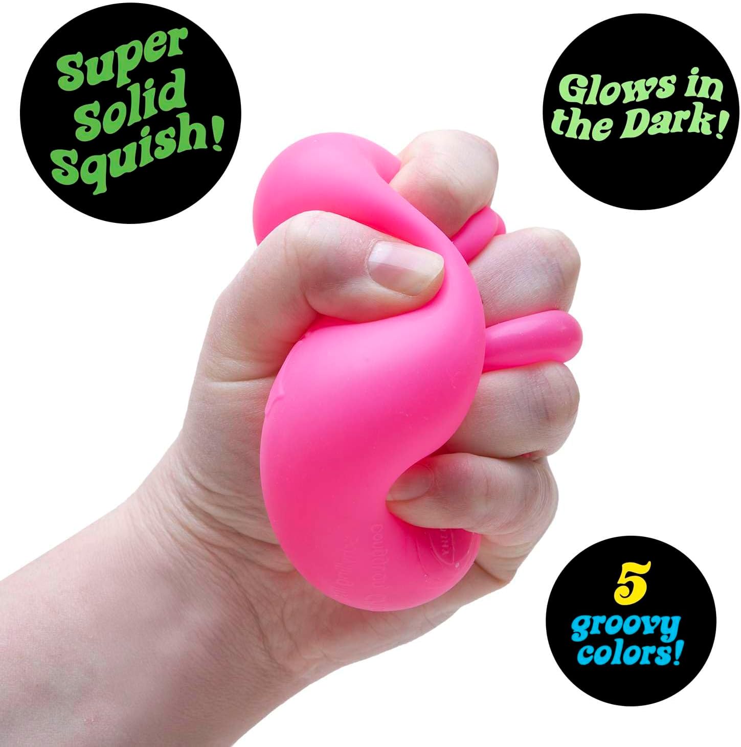 NeeDoh Nice Cube Glow Squeeze Toy with a Super Solid Squish Glows in The Dark 225 Cube Color May Vary Pack of 1