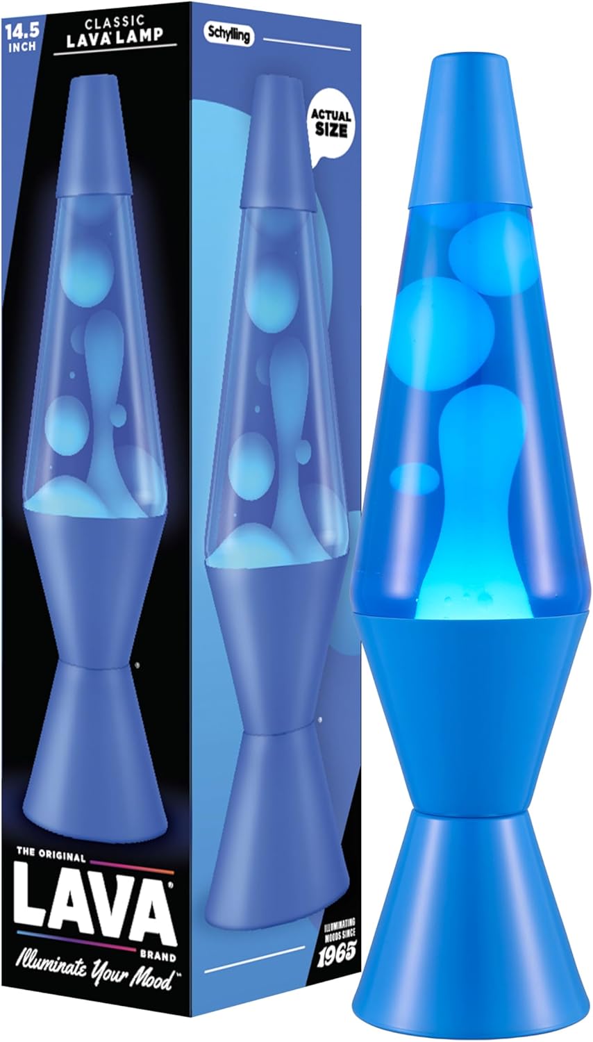 Lava The Original Lamp New 145 Cerulean Blue Classic Liquid Motion Lamp White Wax and Blue Liquid Item 2362 Amazon Exclusive
