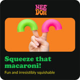 NeeDoh Mac N Squeeze Sensory Squeeze Toy Contains 4 Squishy Noodles 3 Wide Color May Vary Pack of 1