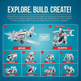Steel Works Mechanical Multi Model Steel Building Set Includes 300 Pieces Tools and Instructions to Make 10 Different Models Ages 8 and Up