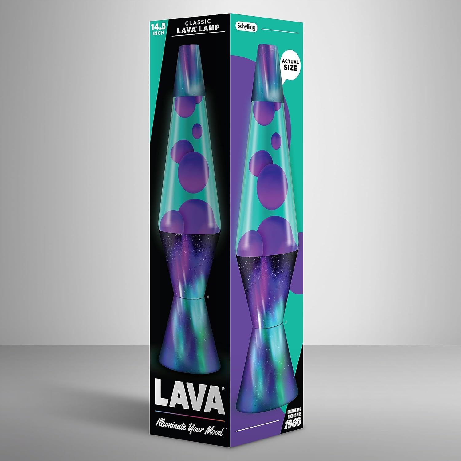 The Original Lava Lamp 145 Aurora Borealis Classic Liquid Motion Lamp Purple Wax and Blue Liquid Item 2047 Amazon Exclusive