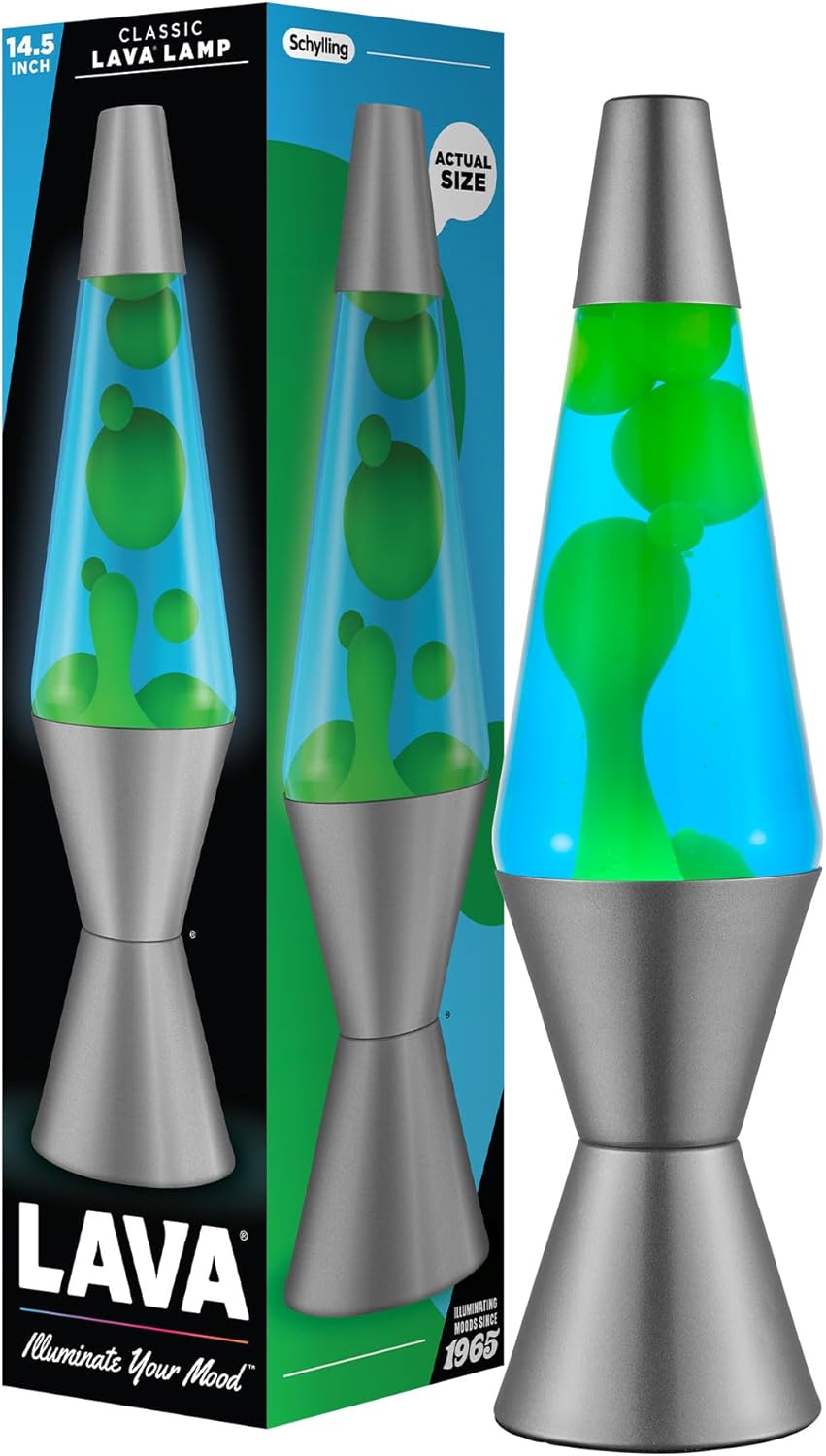 Lava Lamp 145 Deep Ocean The Original Motion Light Yellow Green Wax and Blue Liquid Item 2634 Amazon Exclusive