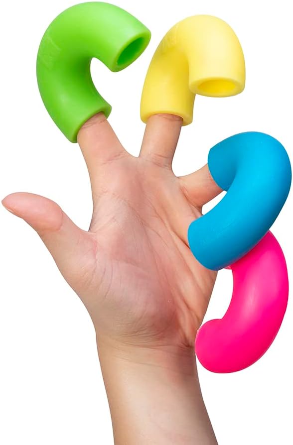 NeeDoh Mac N Squeeze Sensory Squeeze Toy Contains 4 Squishy Noodles 3 Wide Color May Vary Pack of 1