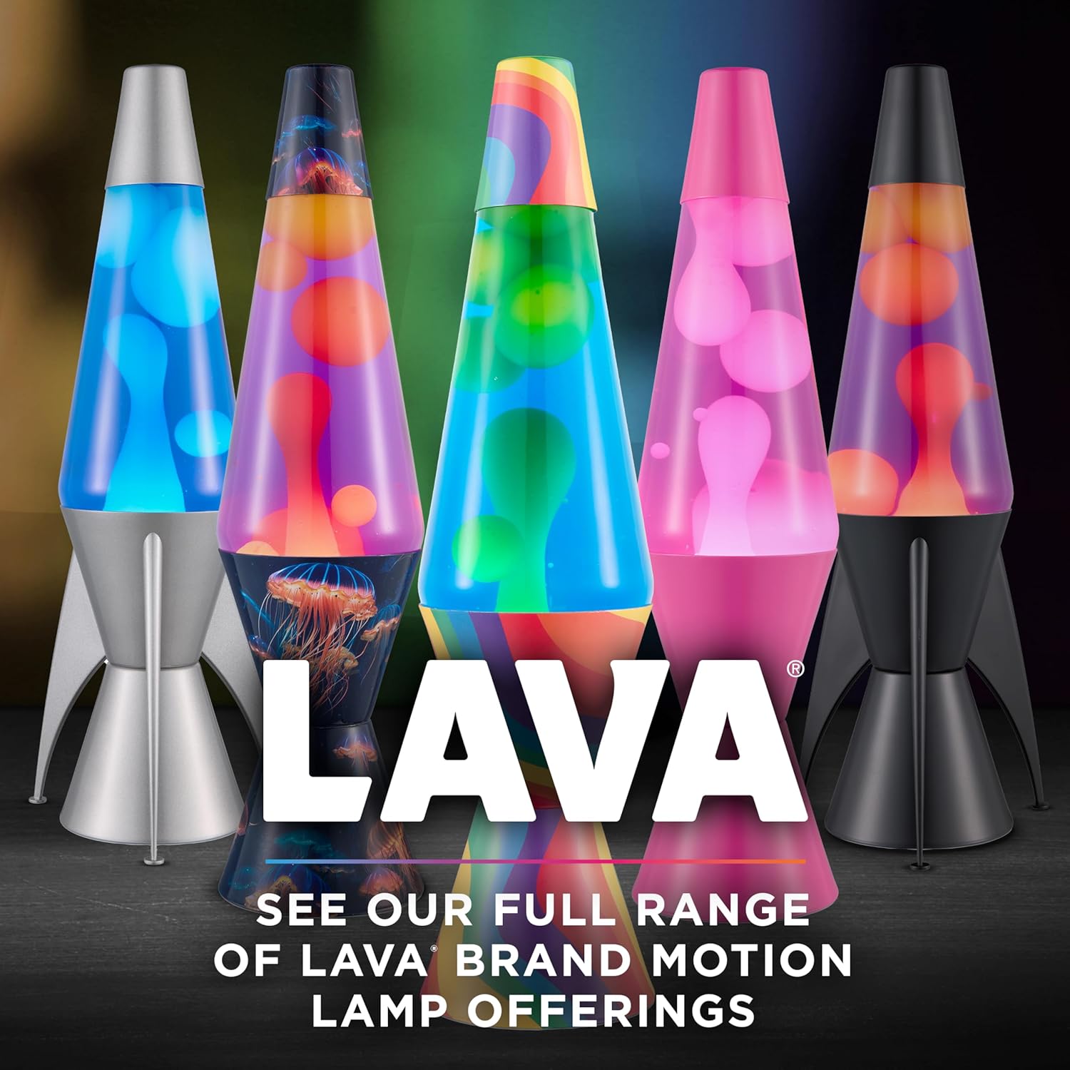 Lava The Original Lamp 145 Evenfall Retro Rocket Liquid Motion Lamp Yellow Wax and Purple Liquid Item 2391 Amazon Exclusive