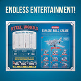 Steel Works Mechanical Multi Model Steel Building Set Includes 300 Pieces Tools and Instructions to Make 10 Different Models Ages 8 and Up