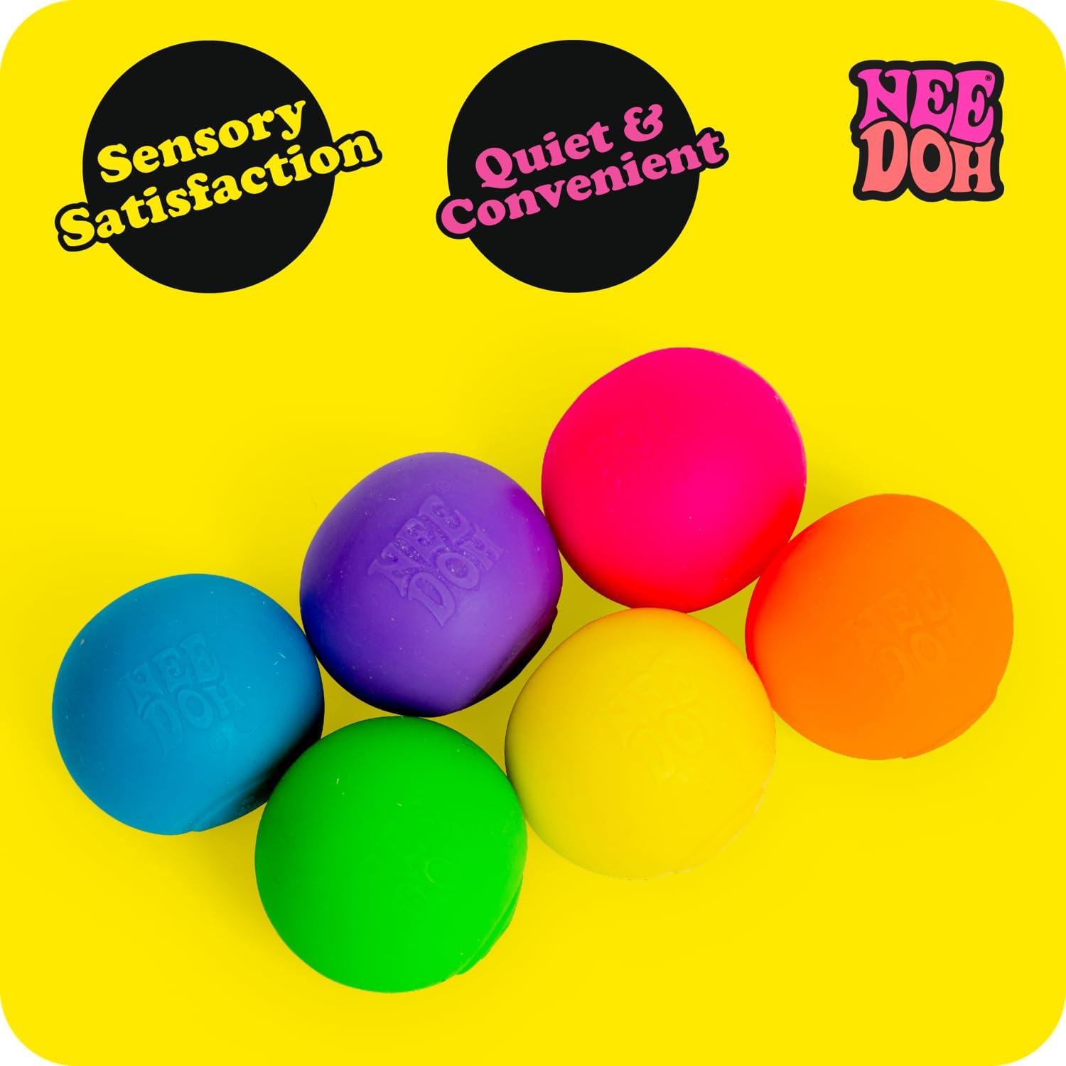 NeeDoh Rainboh Teenie Sensory Squeeze Toy Contains 6 Mini Groovy Globs 15 Wide Multicolored