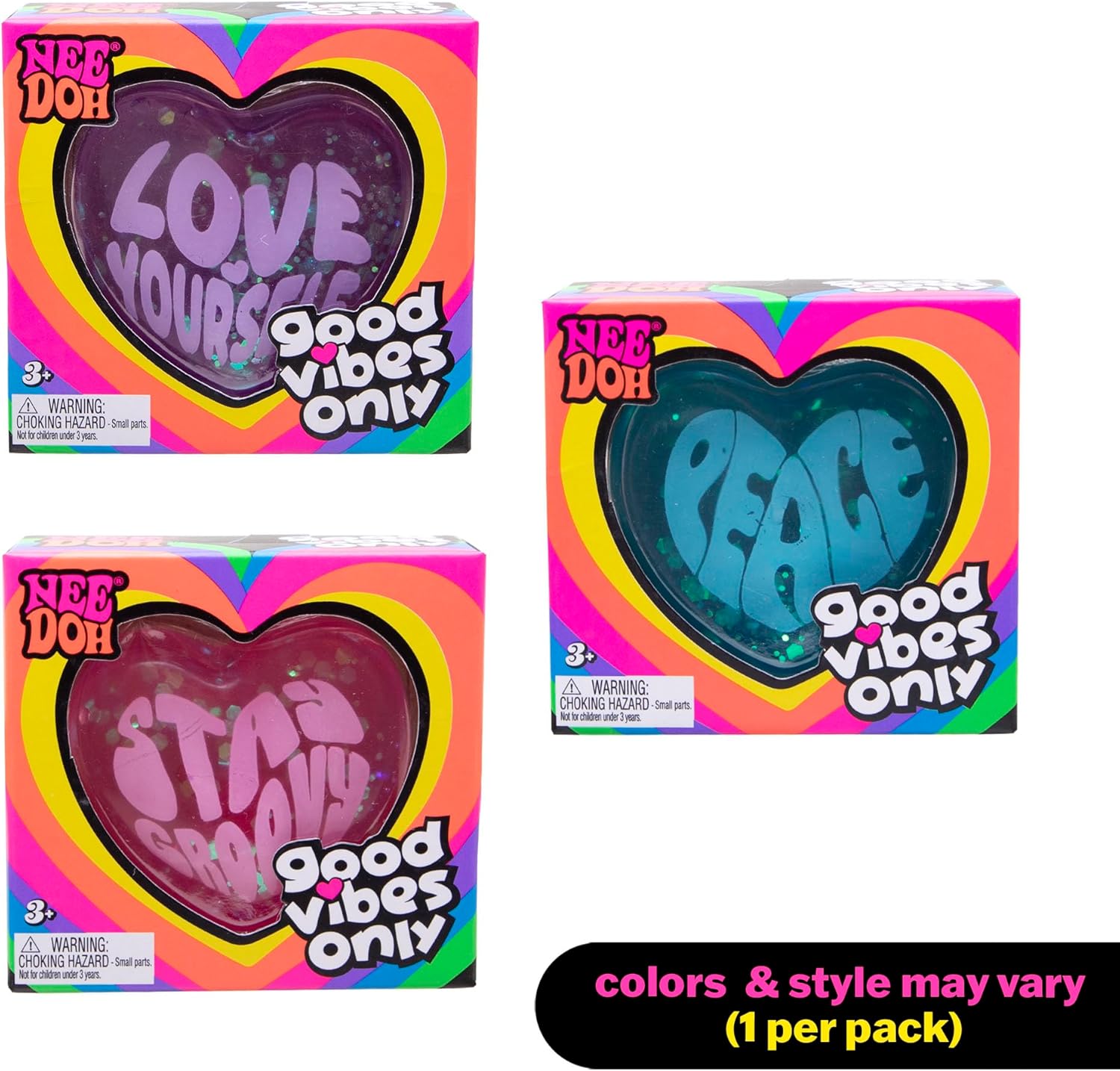 Needoh Good Vibes Only Sensory Squeeze Toy Colors May Vary 1 Per Pack