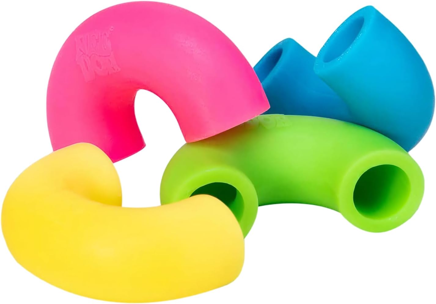NeeDoh Mac N Squeeze Sensory Squeeze Toy Contains 4 Squishy Noodles 3 Wide Color May Vary Pack of 1
