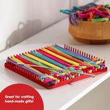 Metal Pot Holder Loom Kit Classic Durable Weaving Frame to Make Pot Holders Includes Loom Hook Instructions and 80 Colorful Cotton Loops Ages 5 and Up