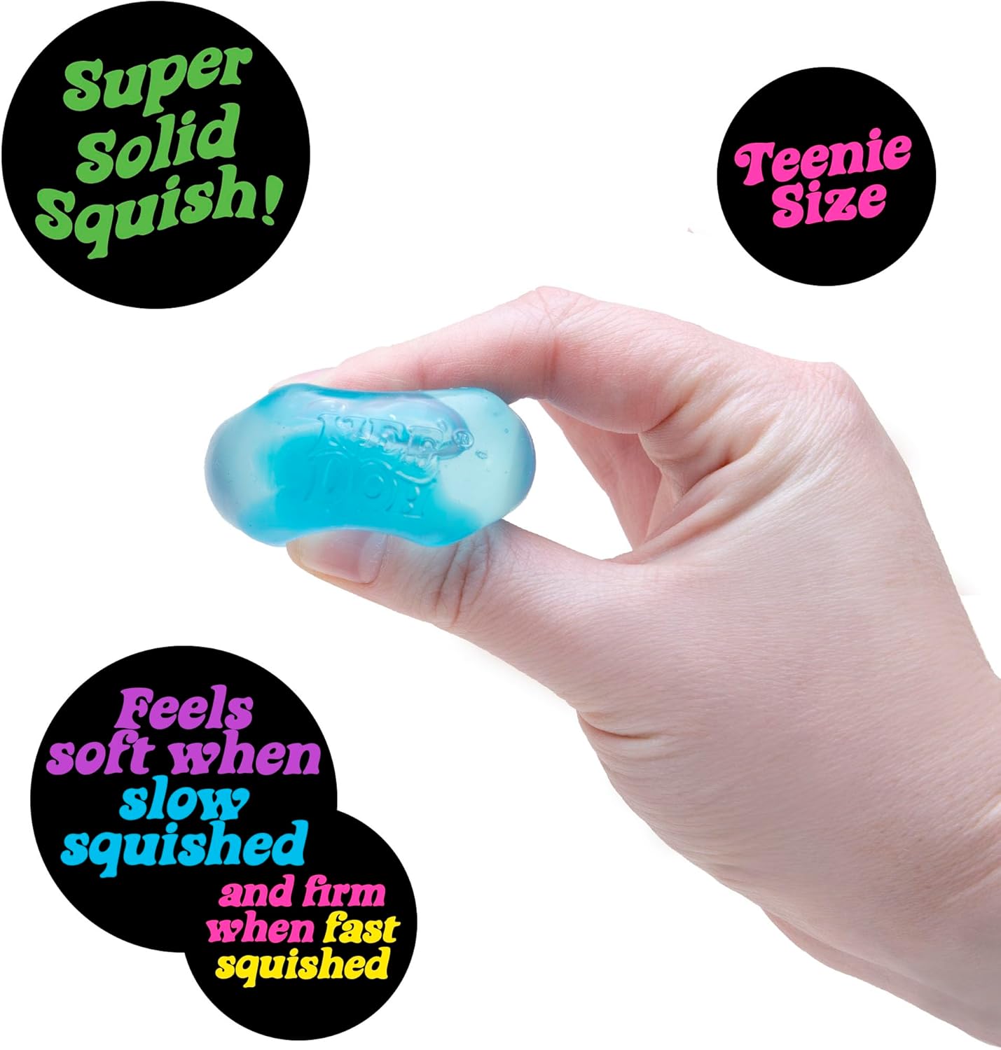 NeeDoh Nice Ice Baby Sensory Squeeze Toy Super Solid Squish 125 Wide Color May Vary Pack of 1