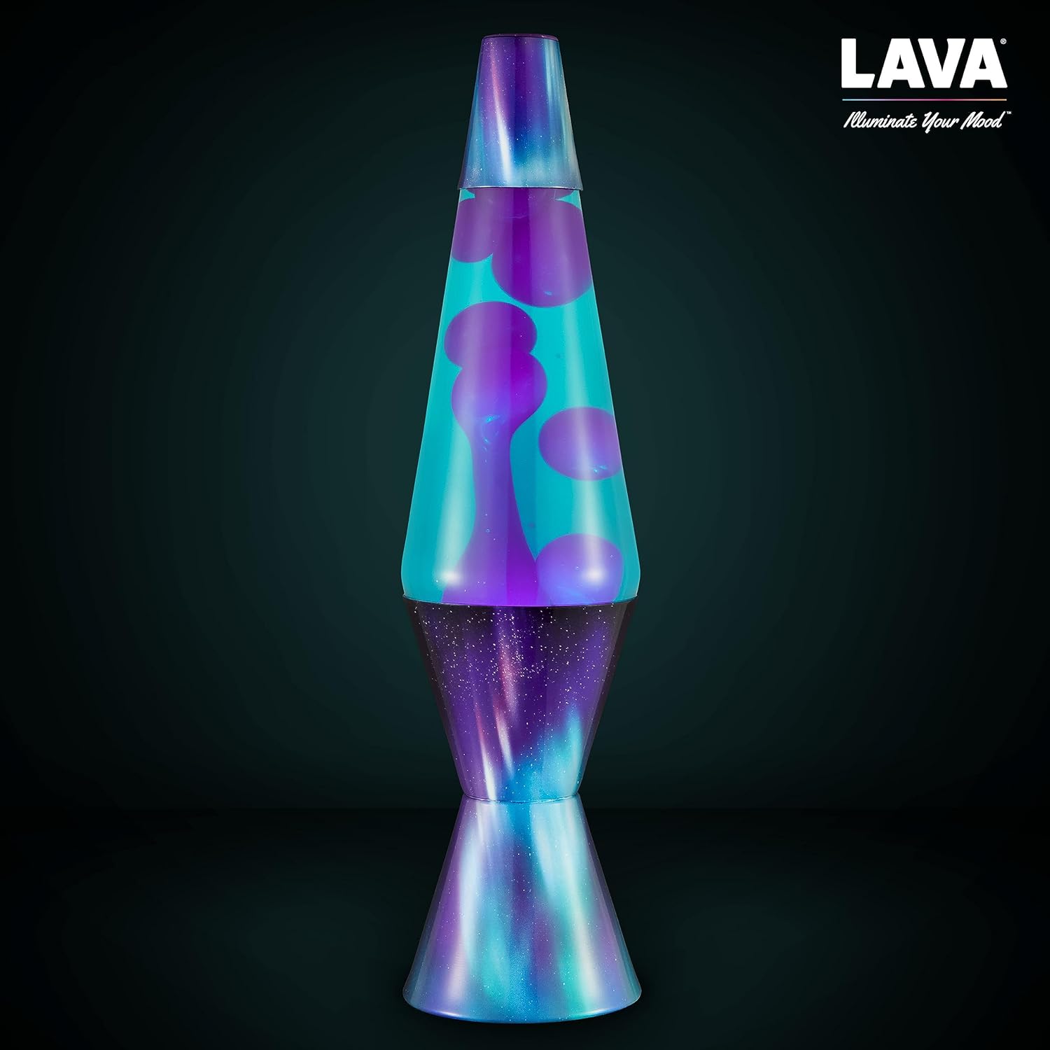 The Original Lava Lamp 145 Aurora Borealis Classic Liquid Motion Lamp Purple Wax and Blue Liquid Item 2047 Amazon Exclusive