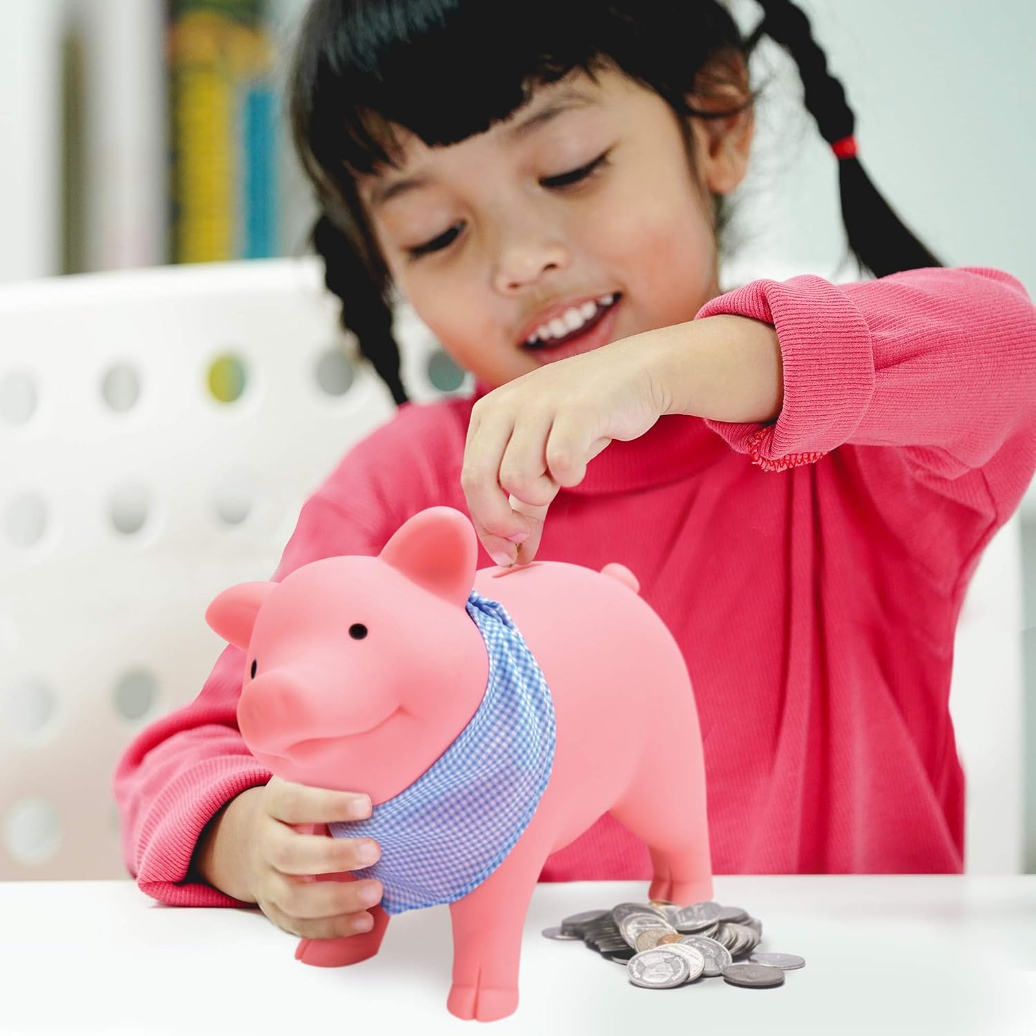 Rubber Piggy Bank Pink 1 EA